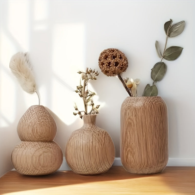 Wooden Geometric Vase Set - A Timeless Piece for Your Interior