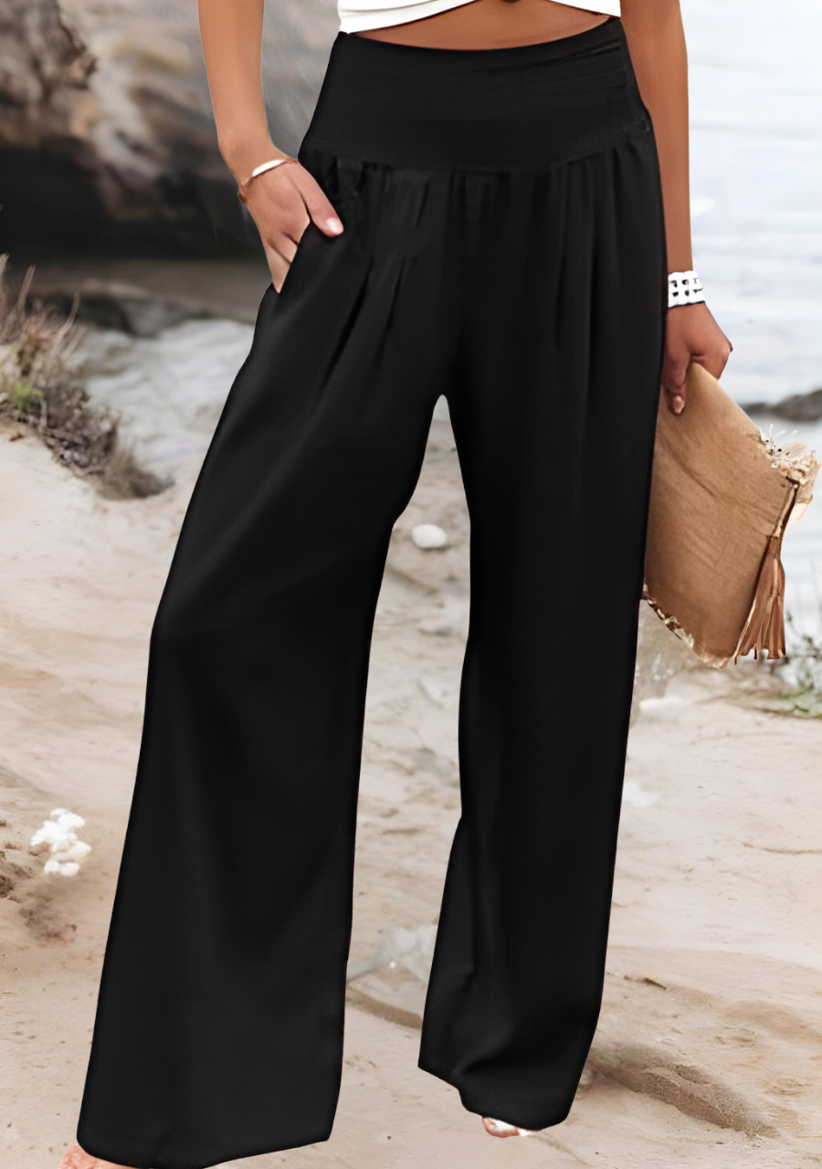 Lily Flowing Beach Trousers with Wide Legs