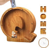 TreasureNest Coin Bank | Personalized wooden savings box in A-Z letter designs