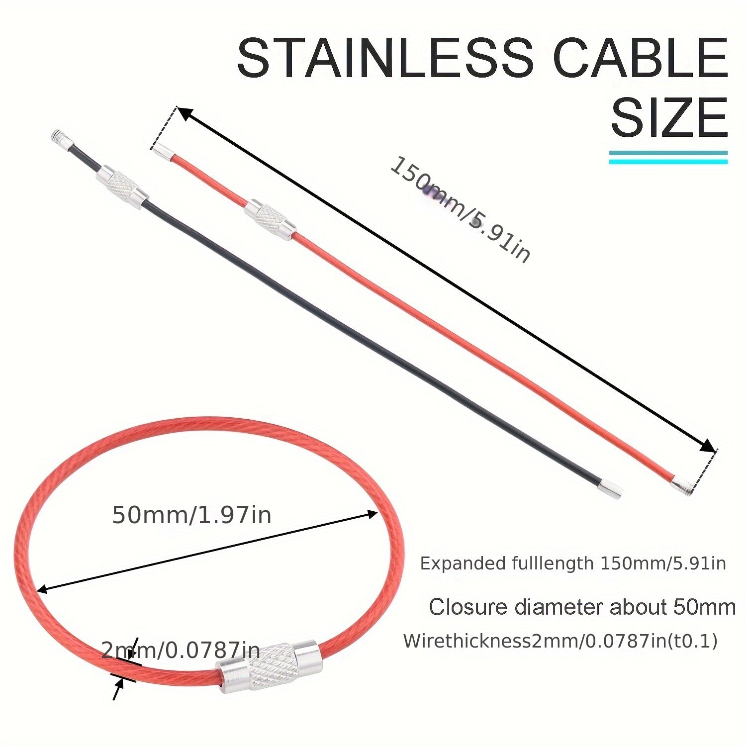 Steel Cable Keychains Set – Durable Keychains for Travel and Outdoor Activities