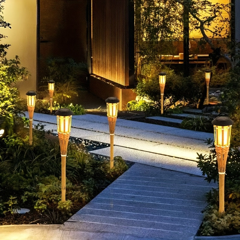 Solar Bamboo Flame Lantern – Atmospheric and Natural