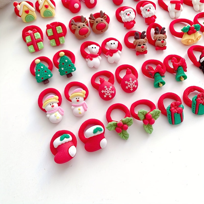 Festive Christmas Hairbands Set - 10 Pieces for Enchanting Styling