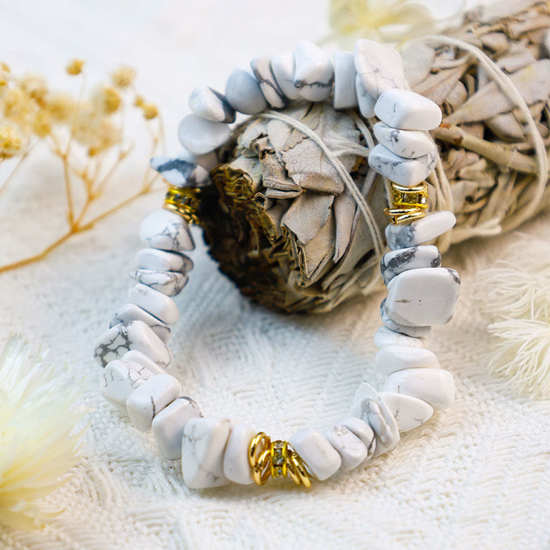 Stylish Bracelet Made of Natural Stones and Crystal Beads - Celine