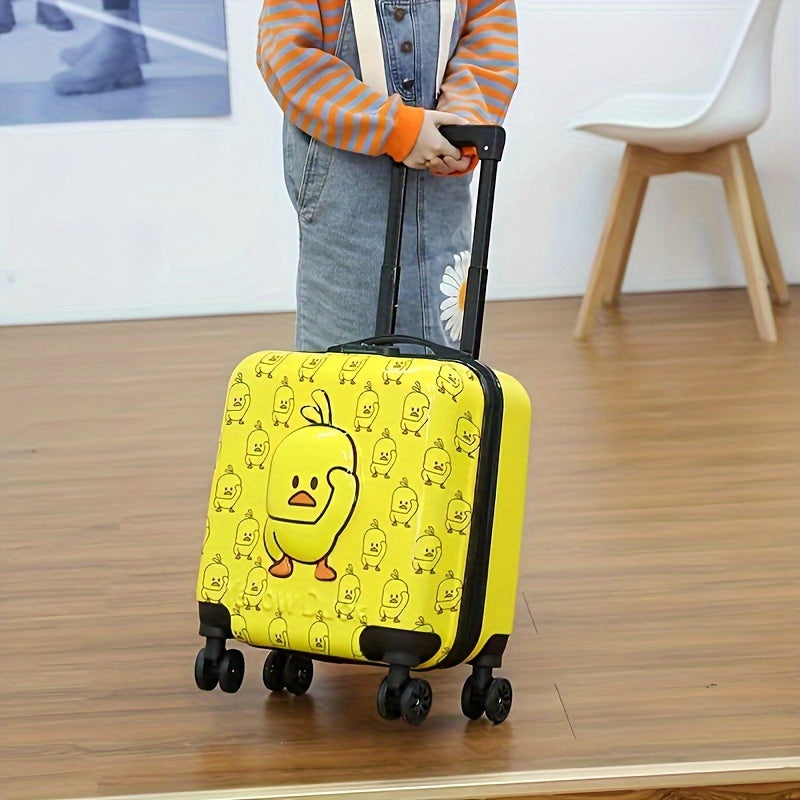 Cute Children's Suitcase with Duck Design – Ideal for Kids, 16.5 Inch with Silent Wheels
