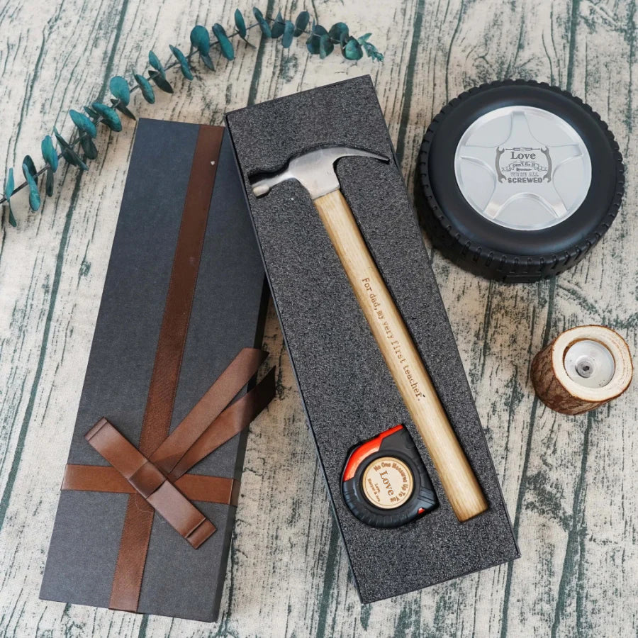 CraftBond Personalized Hammer & Tape Set | Custom hammer and measuring tape for practical and meaningful gifts