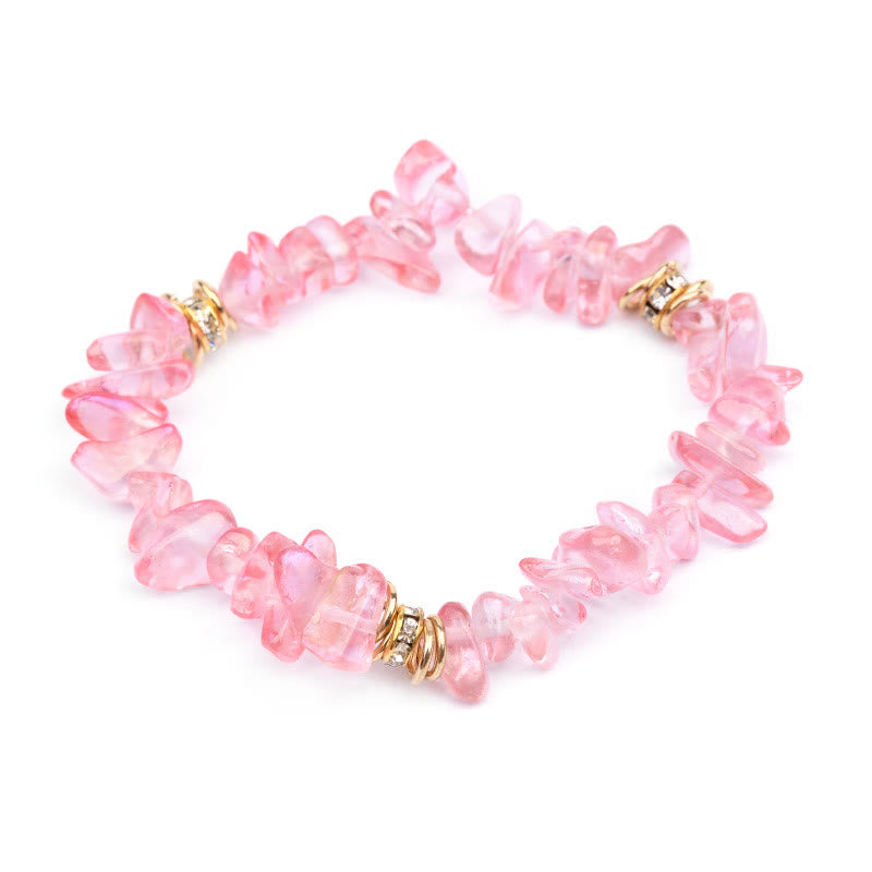 Stylish Bracelet Made of Natural Stones and Crystal Beads - Celine