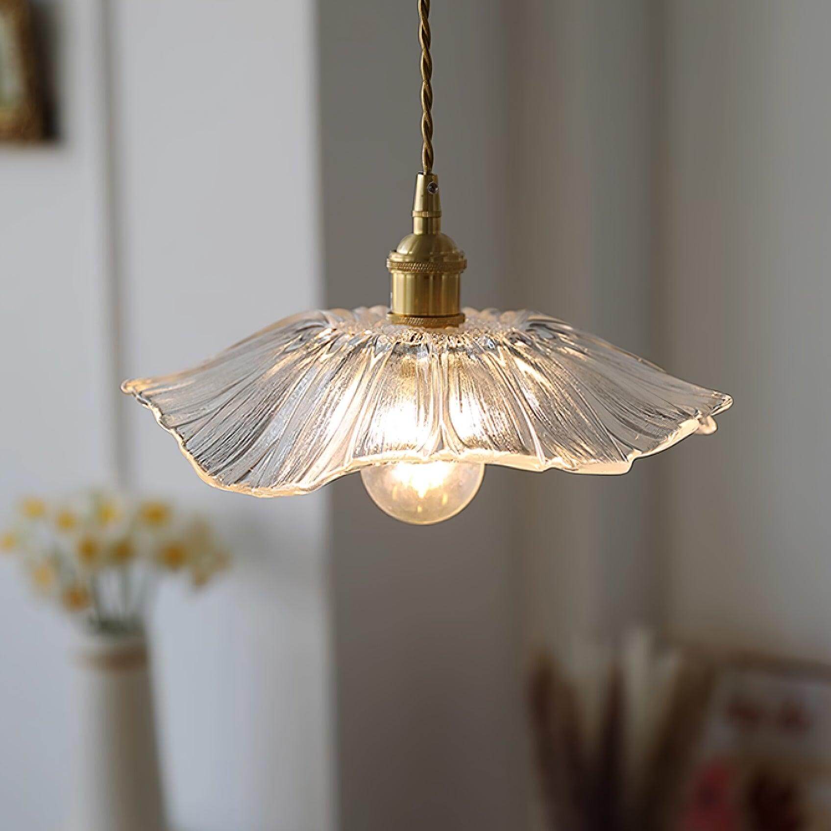 Glass Flower Pendant Light - Retro Design Lighting