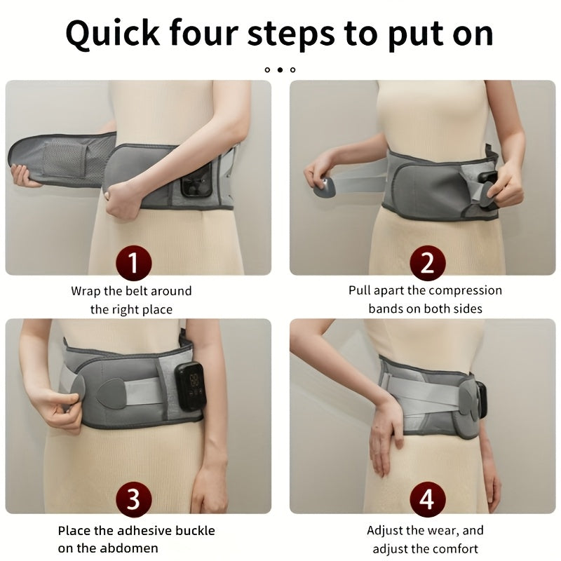 Wireless Heated Massage Belt for Back and Waist – 3 Adjustable Heat and Vibration Modes for Maximum Relaxation