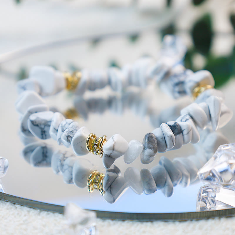 Stylish Bracelet Made of Natural Stones and Crystal Beads - Celine