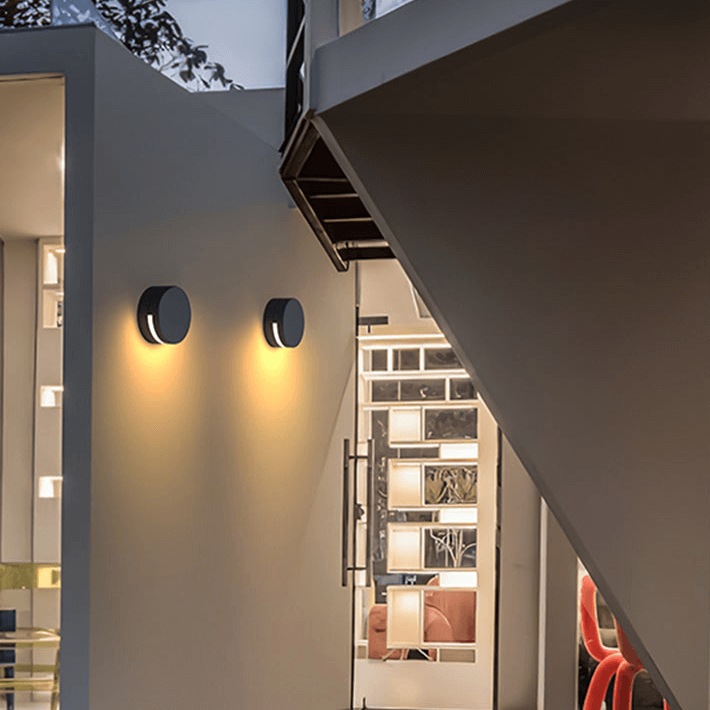 Modern Round Outdoor Wall Light - IP65 Waterproof