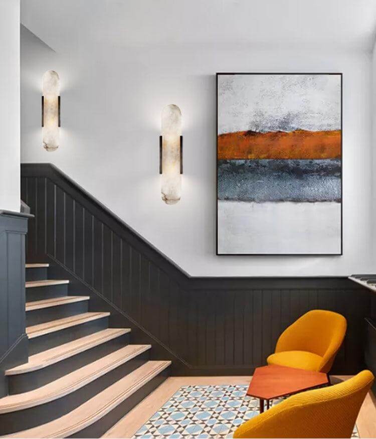 Modern Wall Lamp - Alabaster & Metal