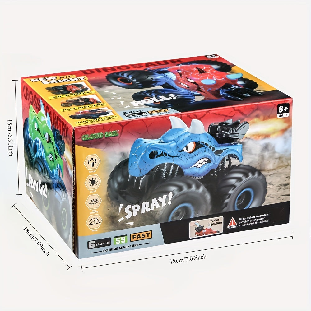 DinoBlaze Stunt Car - Spectacular RC Monster Truck with Smoke & Light