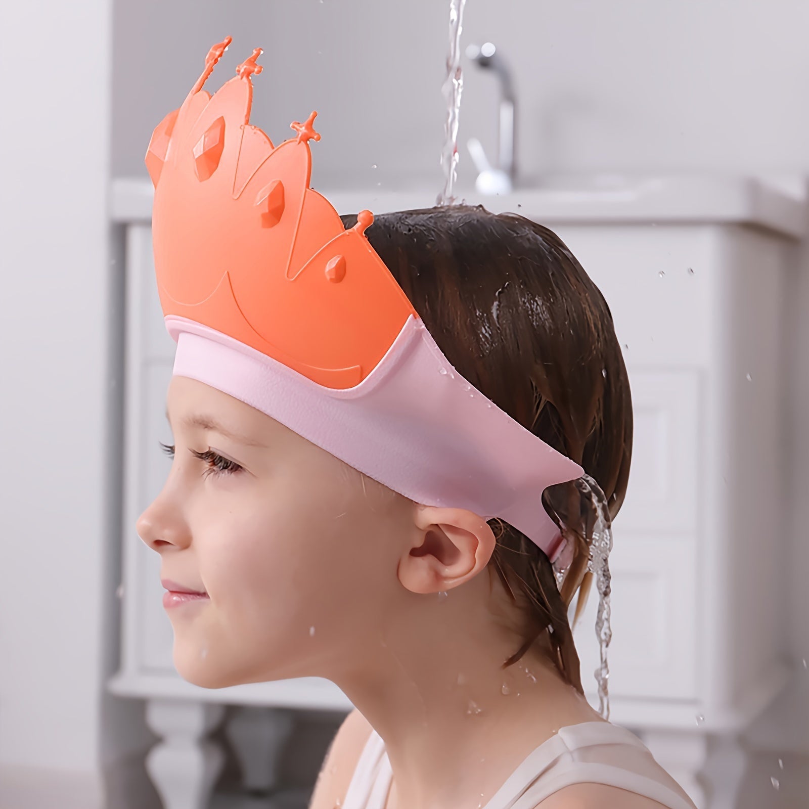 Shower Cap for Children with Ear Protection - Waterproof and Adjustable Bathing Cap for Safe Bathing