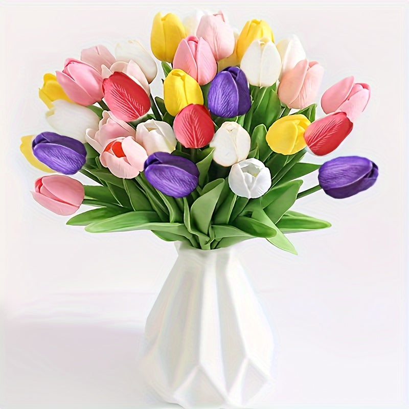 Set of 15 Realistic Art Tulips – Perfect for Weddings, Parties, and Home Decoration