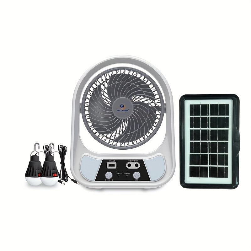 Portable Solar Energy Fan and Night Light – Multifunctional and Rechargeable