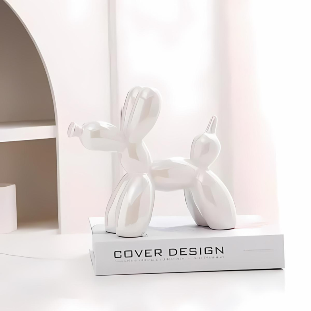 Ceramic Dog Sculpture | Balloon Dog Design | Decorative Artwork | Playful Eye-Catcher | High-Quality Material | Living Room Bedroom Office | Unique Modern Interior Decoration | Perfect Gift | Various Colours