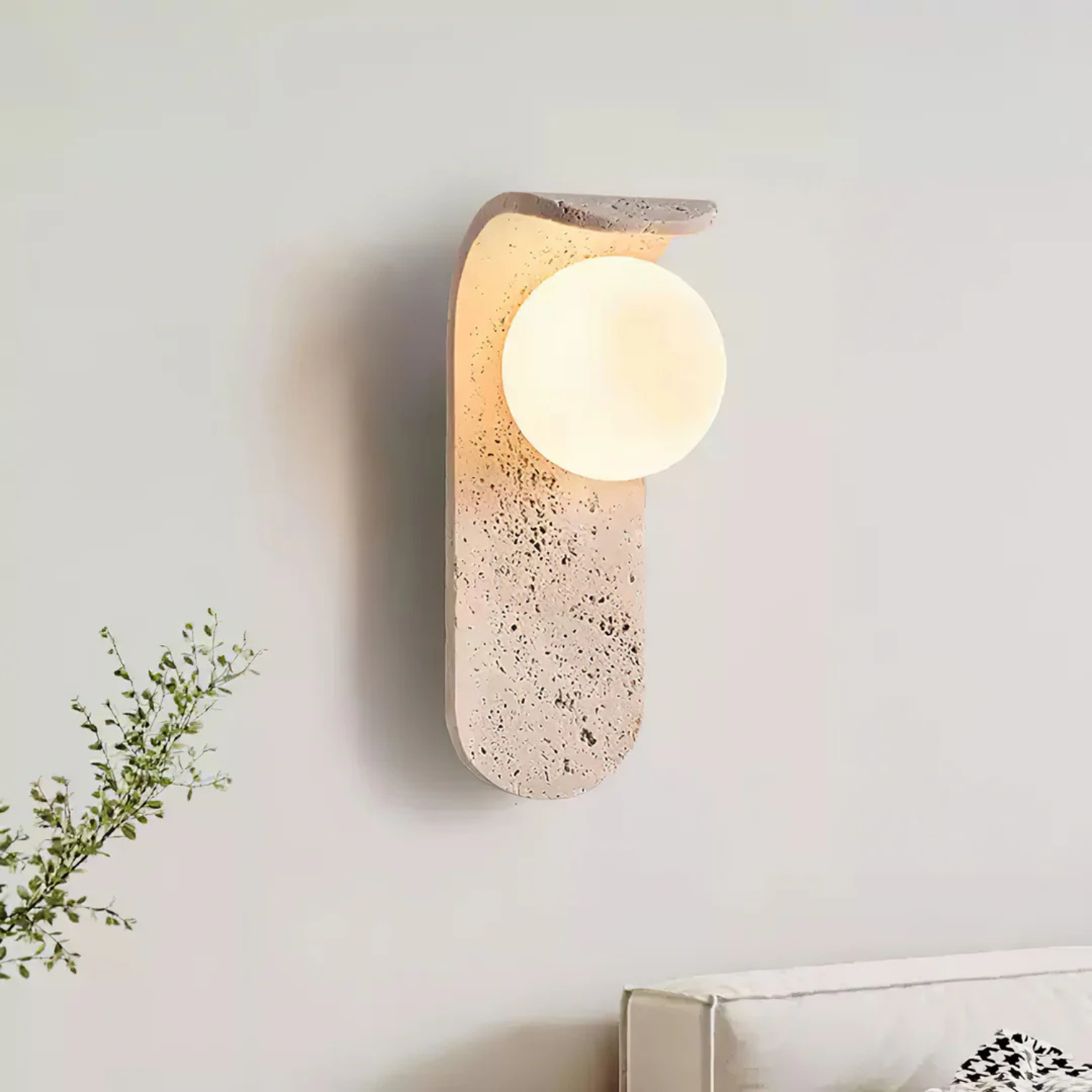 Travertine Wall Lamp – Organic Warmth and Timeless Elegance