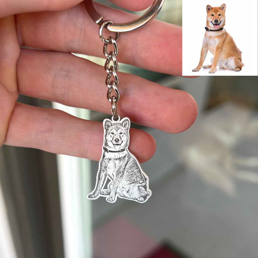 EternaPet Photo Keychain | High-Quality Stainless Steel Engraved Keepsake for Pet Lovers