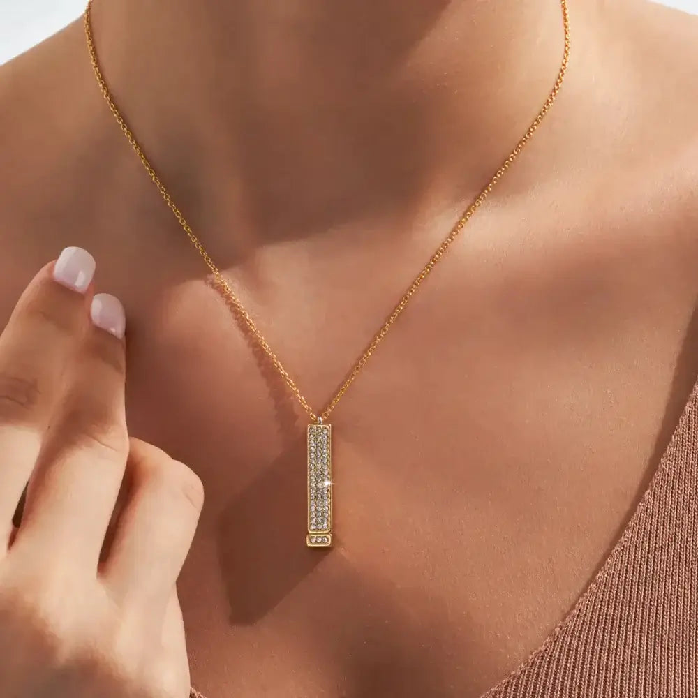 AmaraBloom Luxury Keepsake Necklace | Engraved zirconia pendant for cherished connections