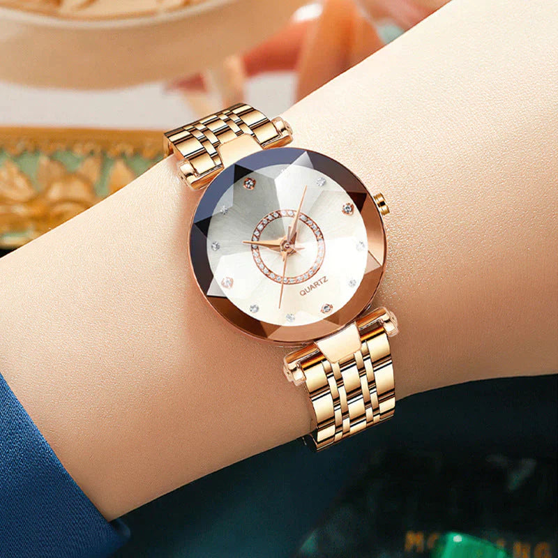 Waterproof Ladies' Watch with Starry Diamond Dial