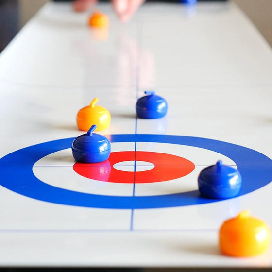 Mini Table Curling Game for Home with Sliding Stones & Magnetic Sticks