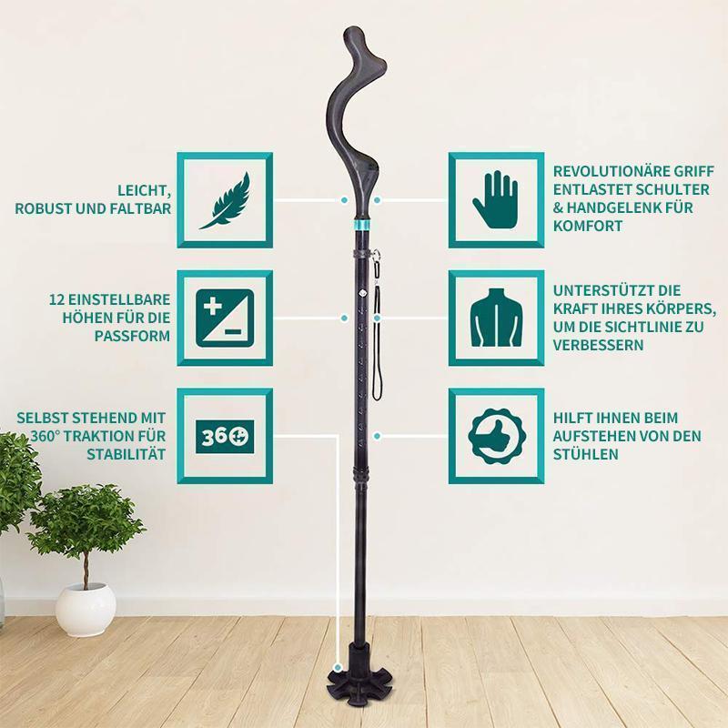Folding and Retractable Walking Stick