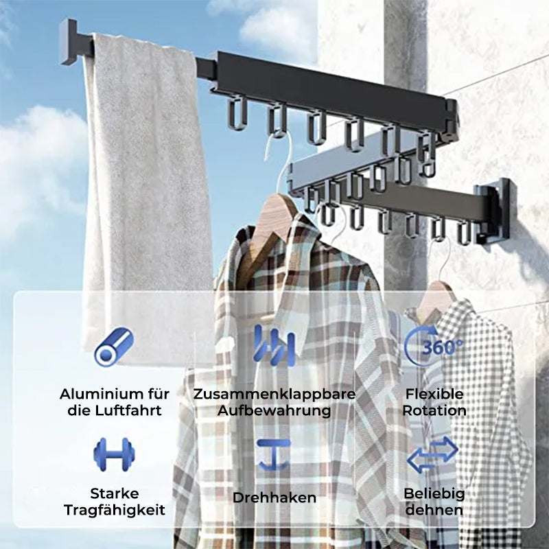 Clothes Rack with Folding Aluminium Hook