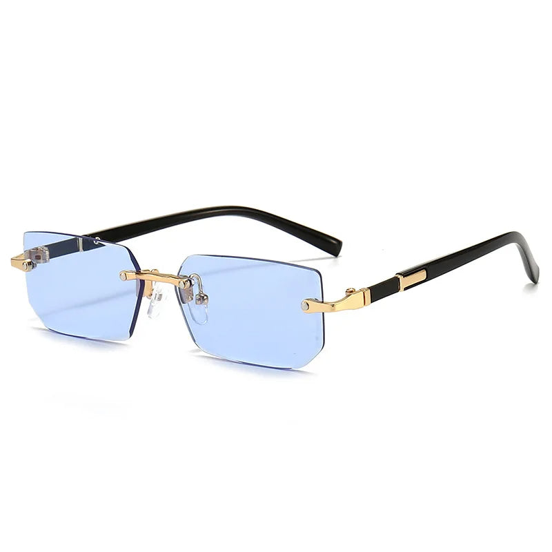Stylish Rectangular Rimless Sunglasses for Women - KlaraView