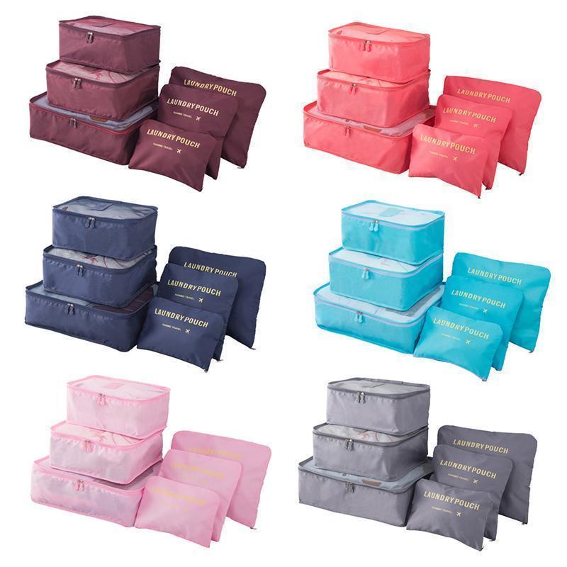 6-Piece Travel Set Storage Cubes for Clothes and Accessories