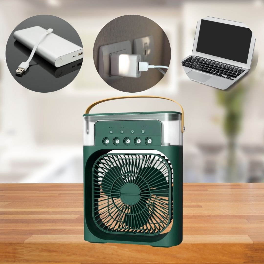 3-in-1 Air Cooler, Humidifier & Air Purifier – Portable Air Conditioning Unit for Indoor Use with LED Light