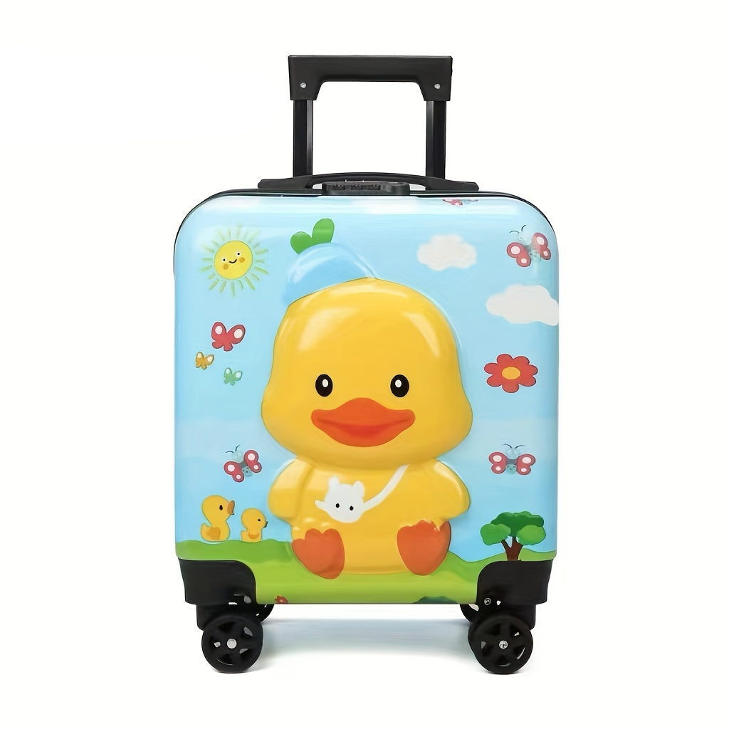 Cute Children's Suitcase with Duck Design – Ideal for Kids, 16.5 Inch with Silent Wheels