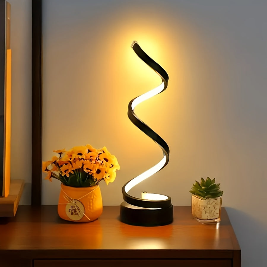 Spiral LED Desk Lamp – Modern Dimmable Lighting