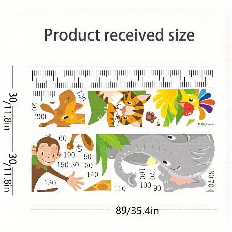 Animal Growth Chart Wall Stickers - Playful Measurement for Children