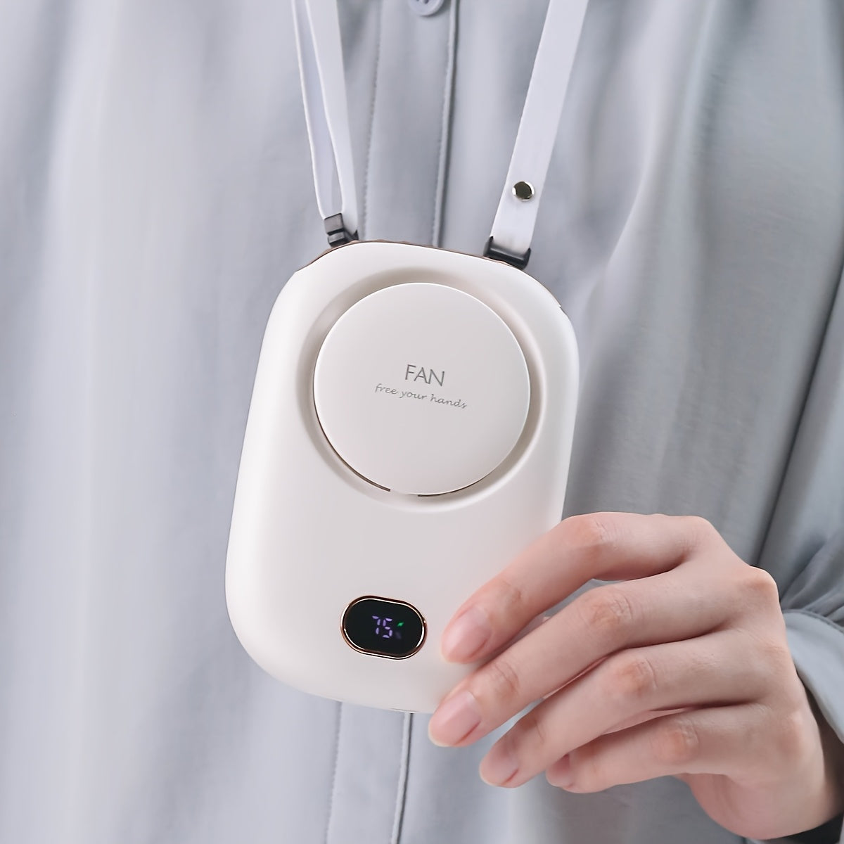 USB Rechargeable Mini Neck Fan – Lightweight with Adjustable Speeds