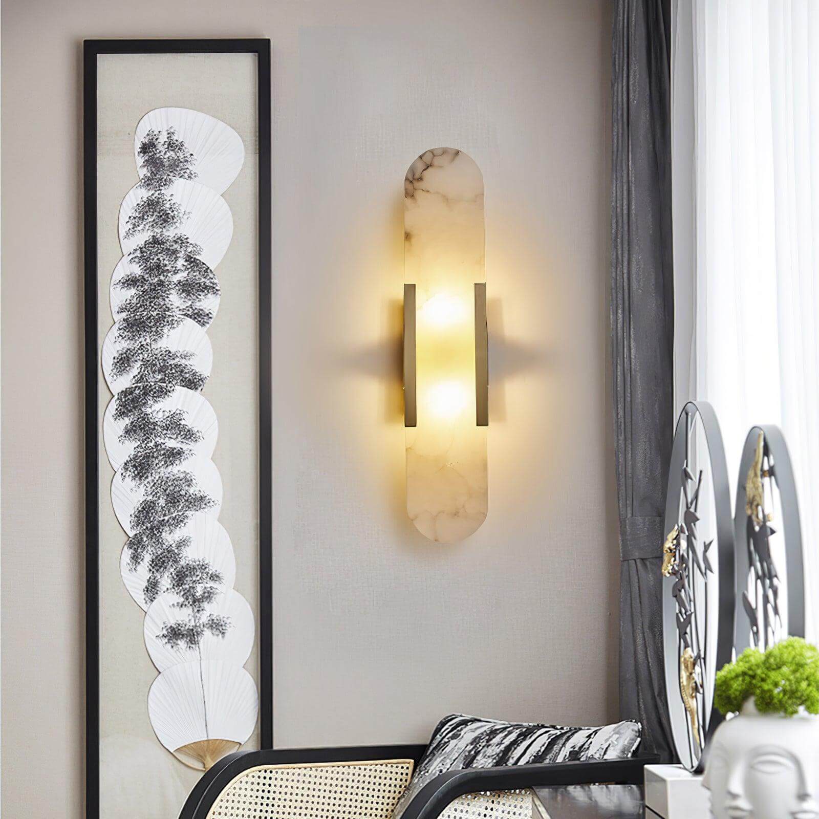 Modern Wall Lamp - Alabaster & Metal