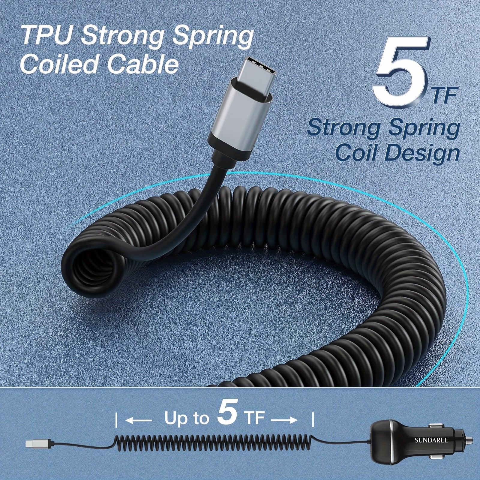 Fast Rechargeable USB-C 51W Car Charger – For Super Fast Charging of Multiple Devices