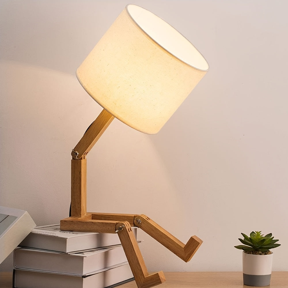 Modern Wooden Table Lamp – Flexible Design and Ambient Lighting