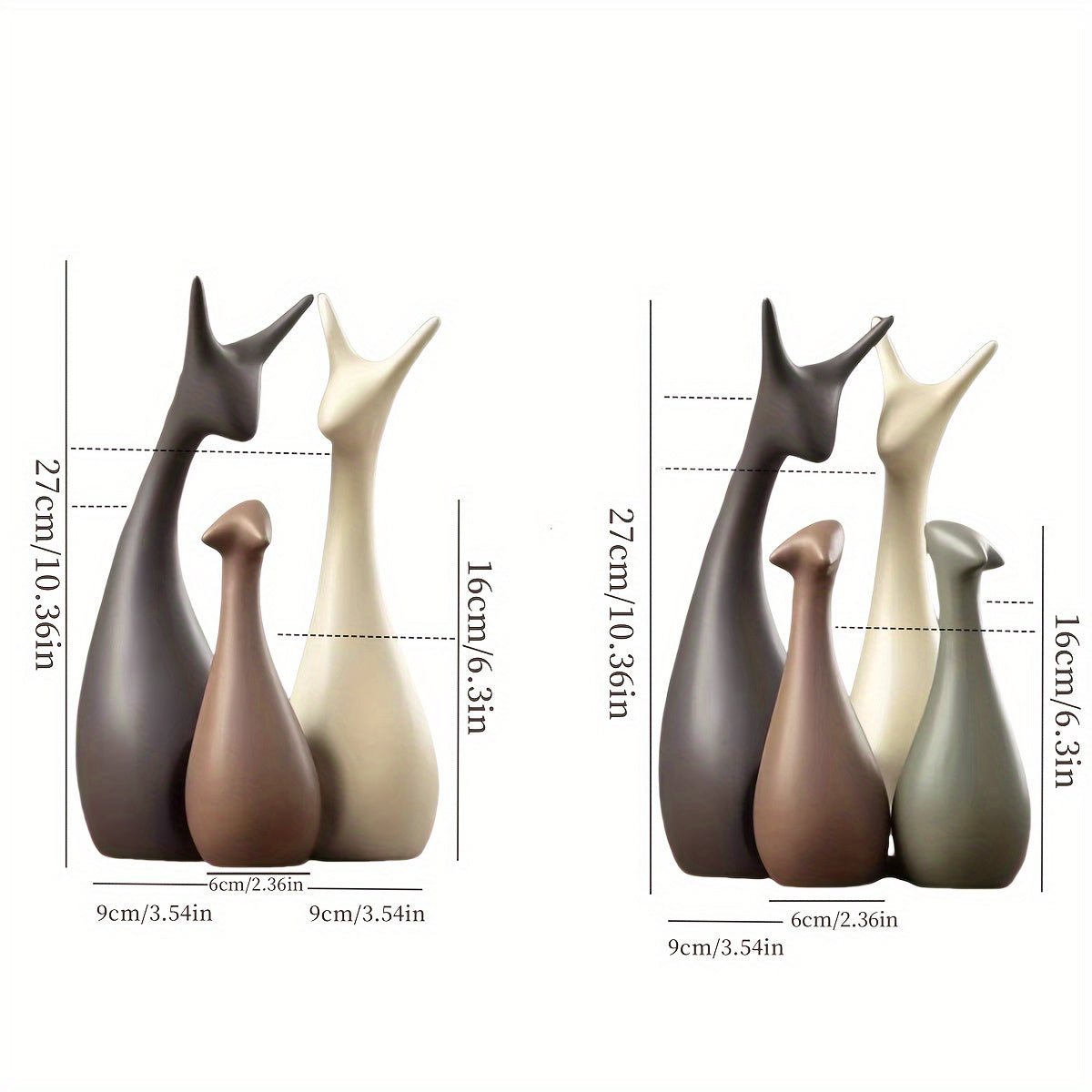 Ceramic Deer Statue Set – Luxury Decor for Living Room and Office