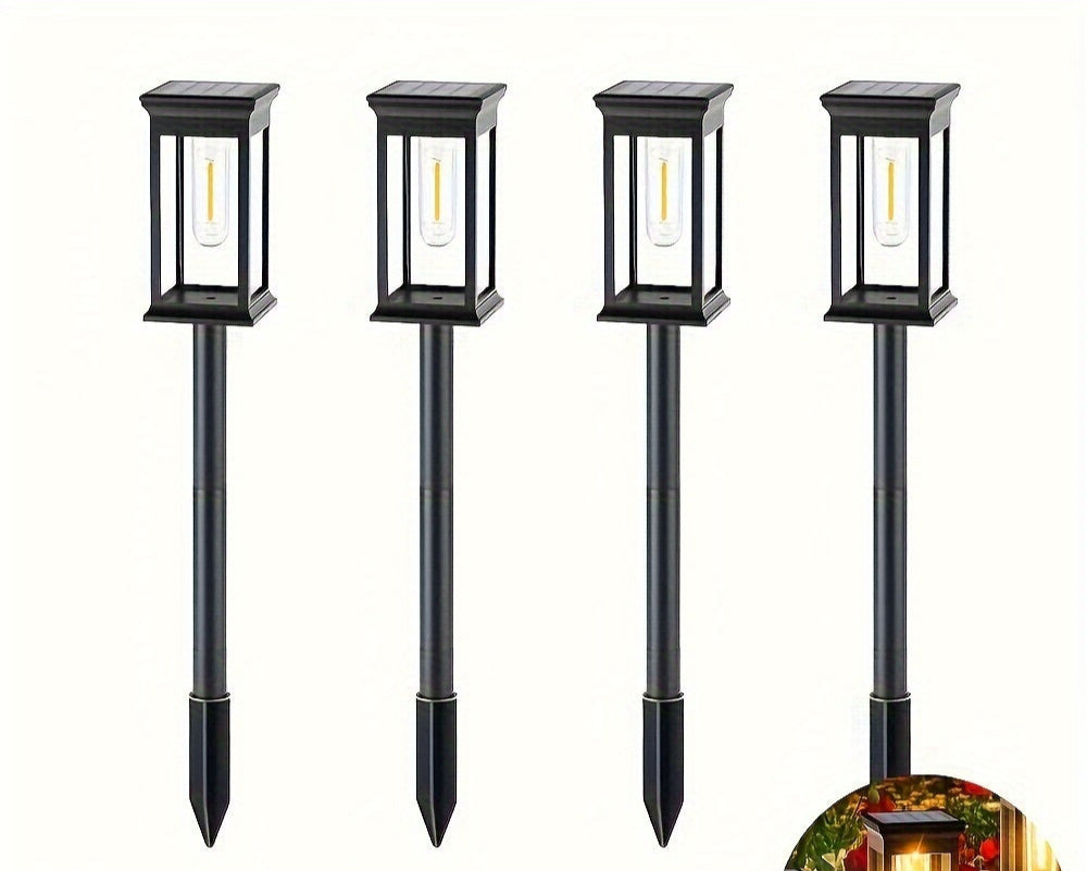 Set of 4 Solar Garden Lights – Durable and Bright for Gardens and Pathways