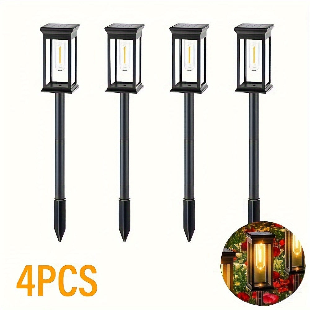 Set of 4 Solar Garden Lights – Durable and Bright for Gardens and Pathways