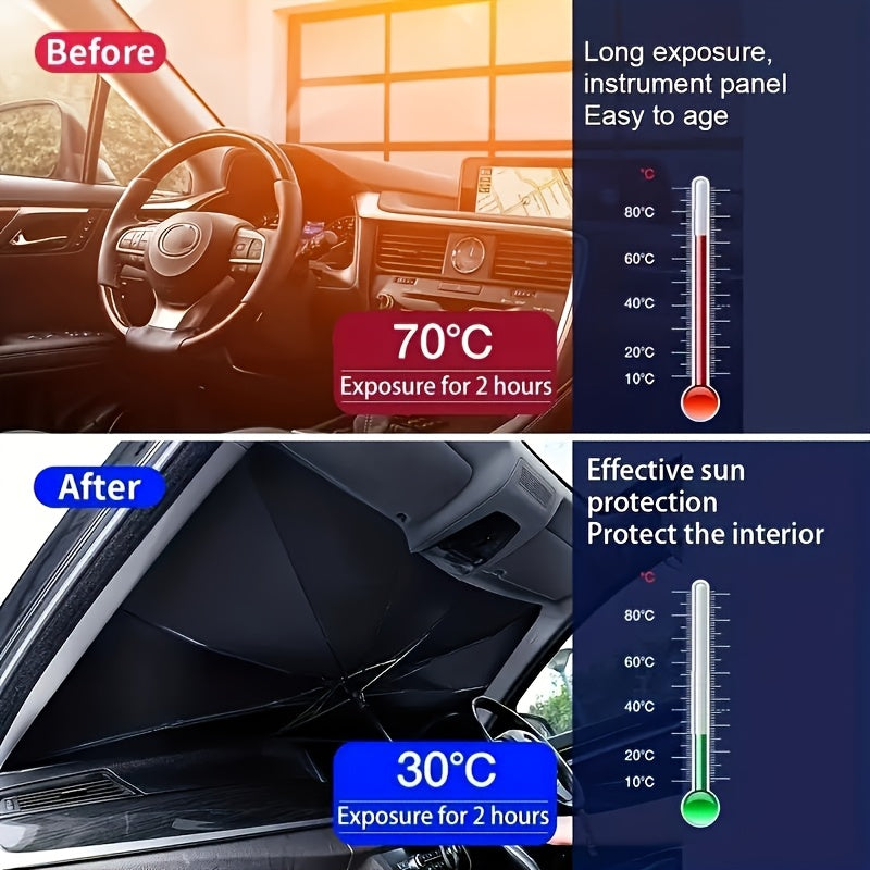 Compact Foldable Sunshade – Effective Windscreen Protection