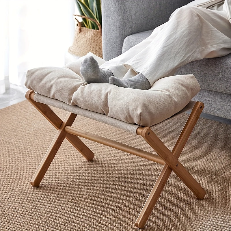 Lightweight Foldable Bamboo Footrest – Comfortable and Practical for Home and Office