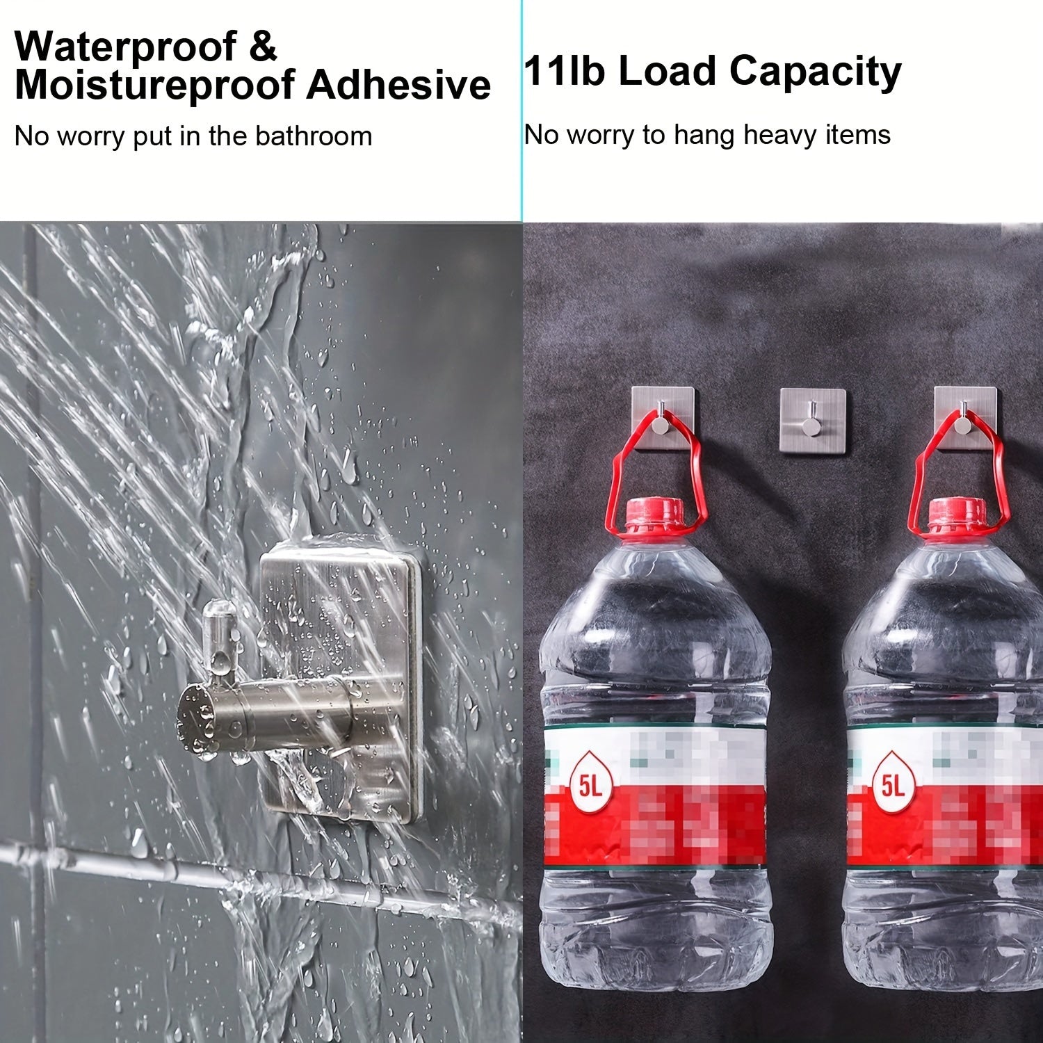 4-Piece Self-Adhesive Stainless Steel Hook Set – Minimalistic, Strong and Waterproof