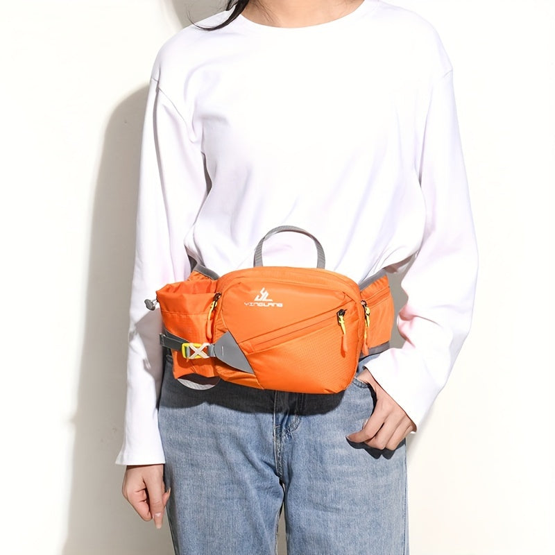 Versatile Running Waist Bag with Water Bottle Holder – Durable Nylon with Zippers for Walking and Marathons