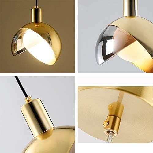 Pendant Light - Smoky Glass & Gold