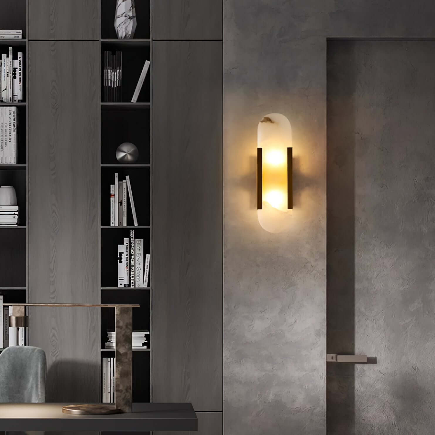 Modern Wall Lamp - Alabaster & Metal