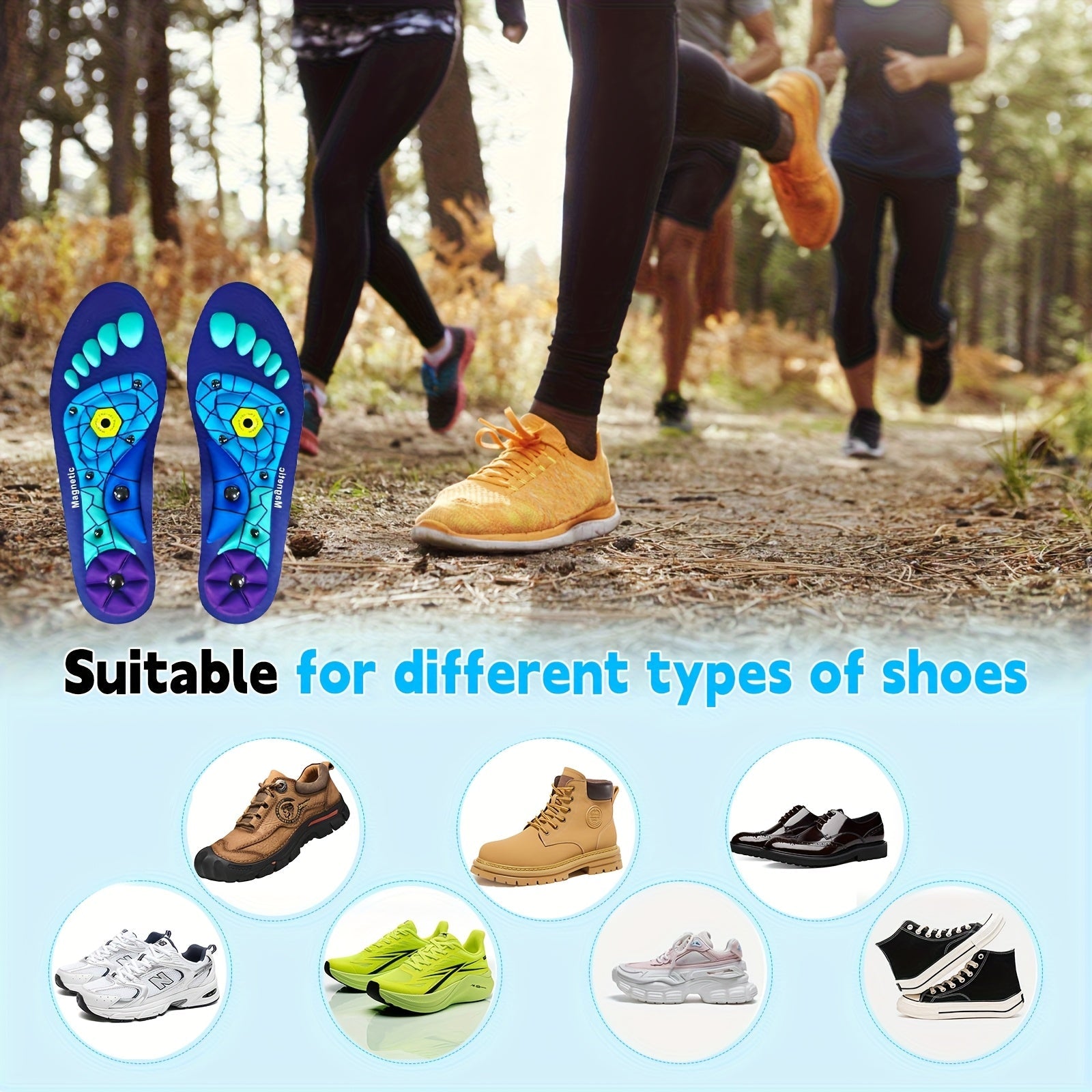 ComfortPlus Magnetic Acupuncture Insoles with Arch Support