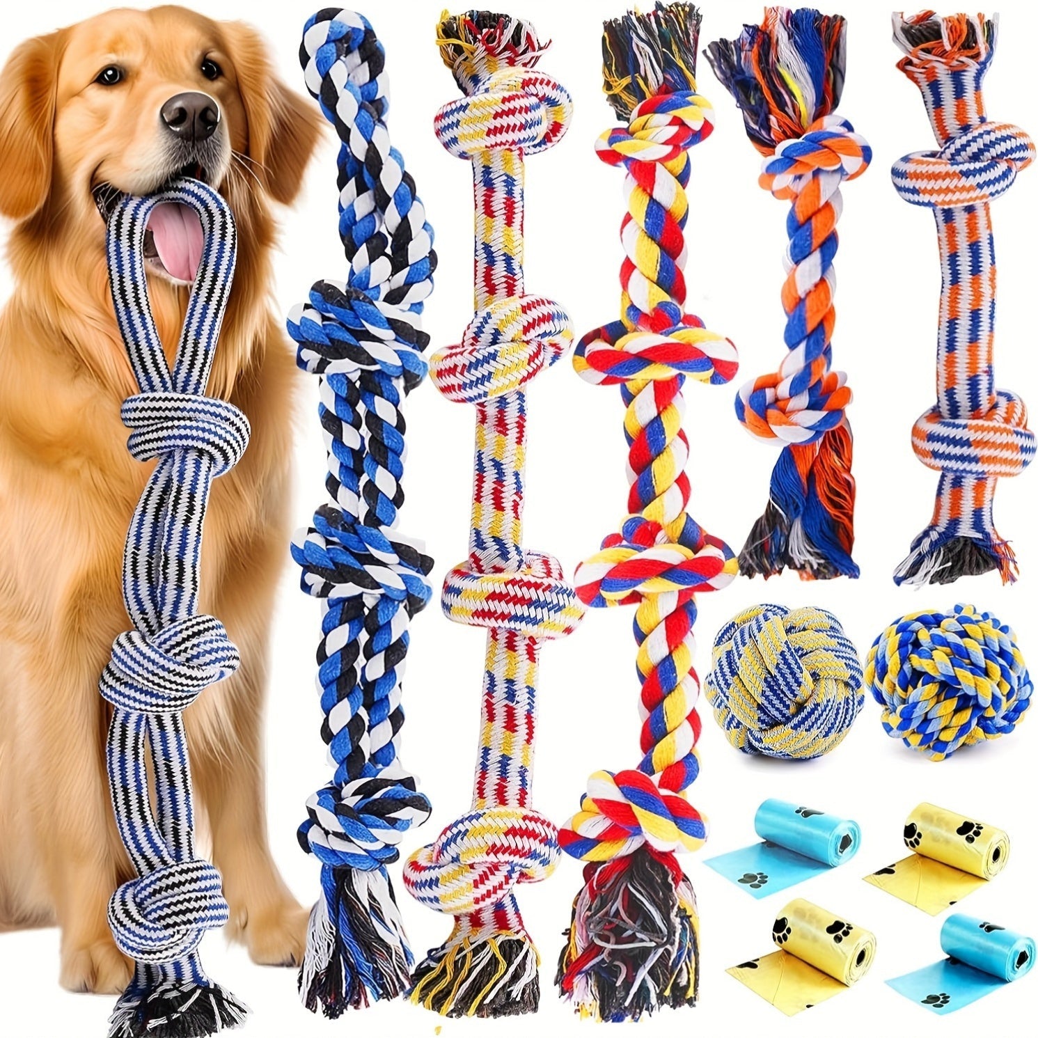 4-Piece Dog Toy Set – Ideal for Chewing, Biting, and Playtime