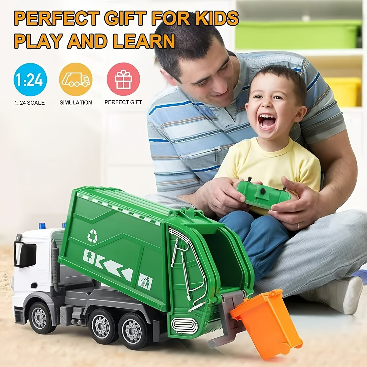 EcoTruck RC Rubbish Truck - Realistic Toy Vehicle with Light & Sound
