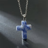 Necklace with Cross made of Natural Gemstones – Seraphina